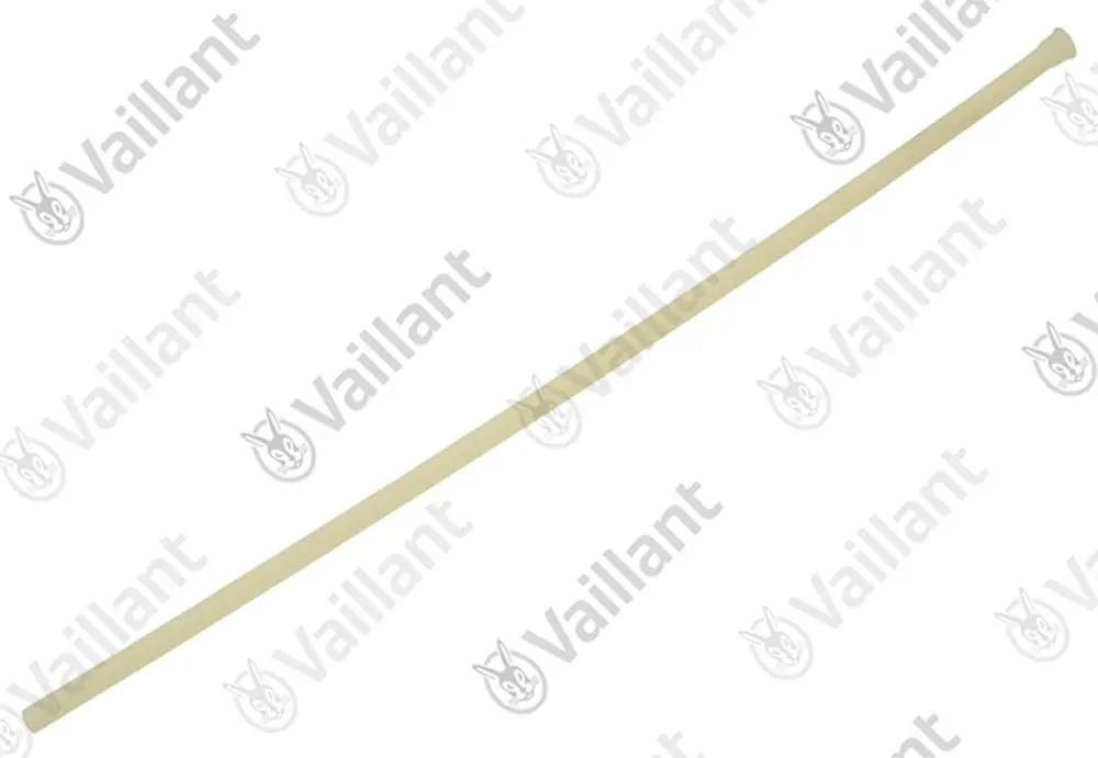 Vaillant Rohr in neutraler Farbe, lang und schlank, auf einfarbigem Hintergrund.
